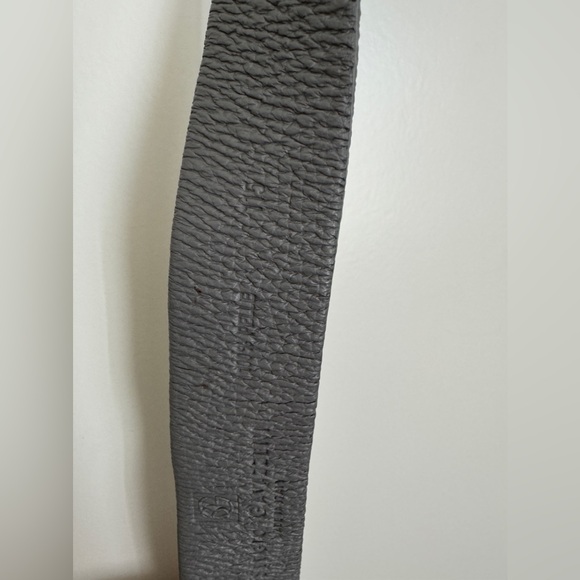 SERGIO GAVAZZENI Grey Textured Leather Belt 115cm